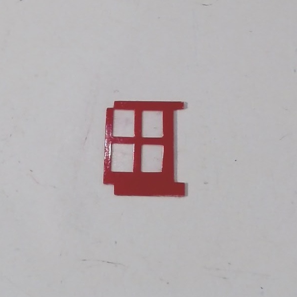 WINDOW / CAB / BRIGHT RED / LH / W/GLASS / PREMIER HEAVY PACIFIC 4-6-2