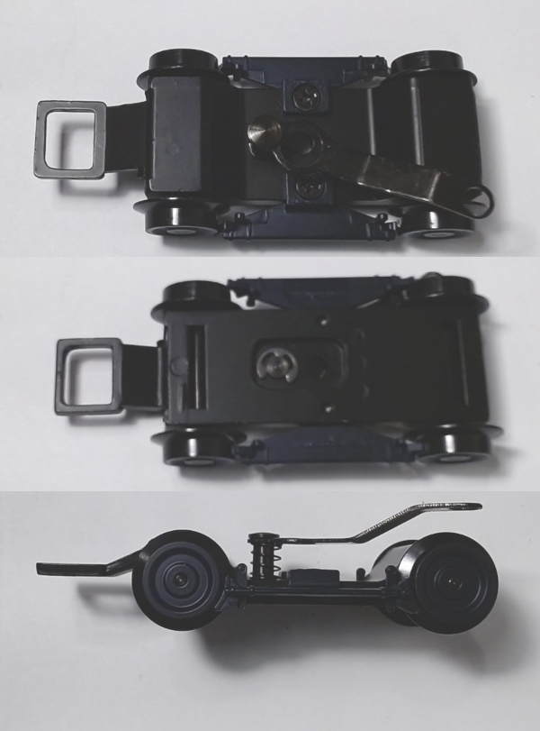 4-WHEEL PILOT TRUCK / W/BRAKE SHOES / BLACK / W/BLUE BRAKES & BLUE CENTERS / PREMIER PACIFIC 4-6-2