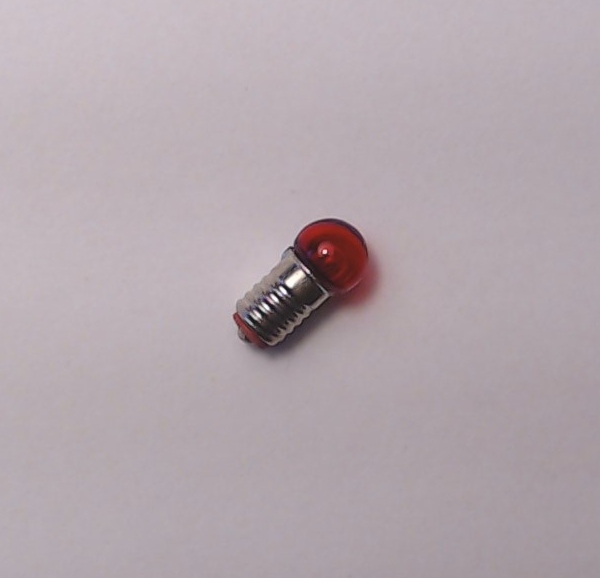 LAMP / 12V / RED / SMALL GLOBE / MINIATURE SCREW BASE / #47 CROSSING GATE