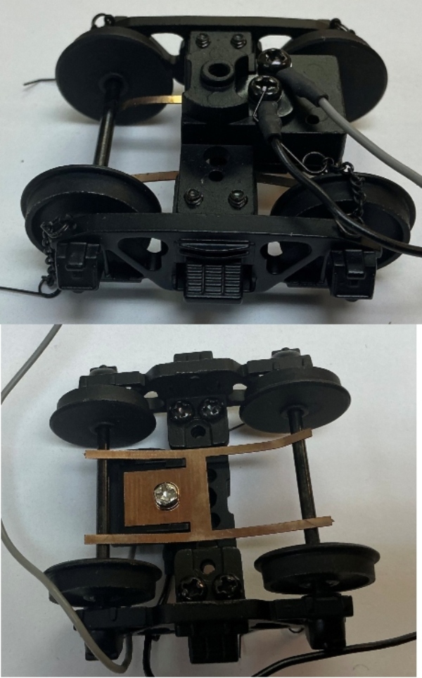 TENDER TRUCK / 4-WHEEL / BLACK / W/CHAINS / 2-RAIL / W/AXLE CONTACT / PREMIER L-1 MIKADO 2-8-2