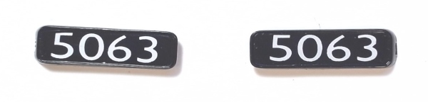 NUMBER BOARD / REAR / LH & RH / 1 PAIR / #5063 / NARROW NOSE / RAILKING ONE GAUGE DASH-8