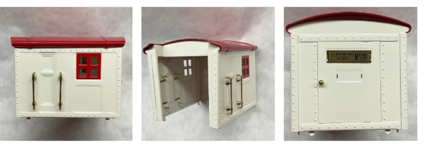 CAB / WITH ROOF / RED & WHITE /BRASS TRIM / TINPLATE STANDARD GAUGE 219 CRANE / OPERATING CRANE/ 11-30050