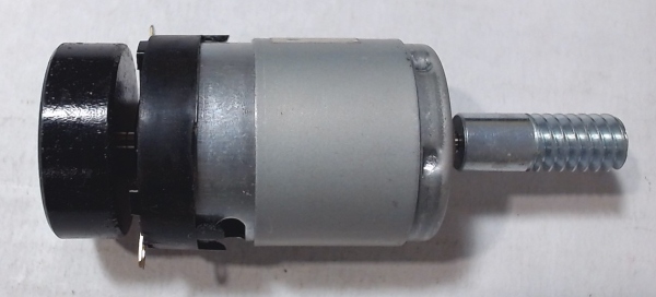 DC MOTOR / RS385PH / MD105-M38 / F/W 30mm D x 9mm THICK / WORM LENGTH 27mm TO 27.44mm / BLACK / PS 2 