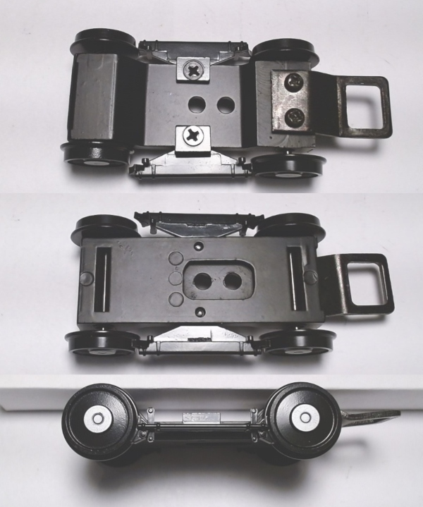 4-WHEEL PILOT TRUCK / BLACK / SILVER WHEEL CENTERS / 2-RAIL O SCALE / PREMIER BIG BOY 4-8-8-4
