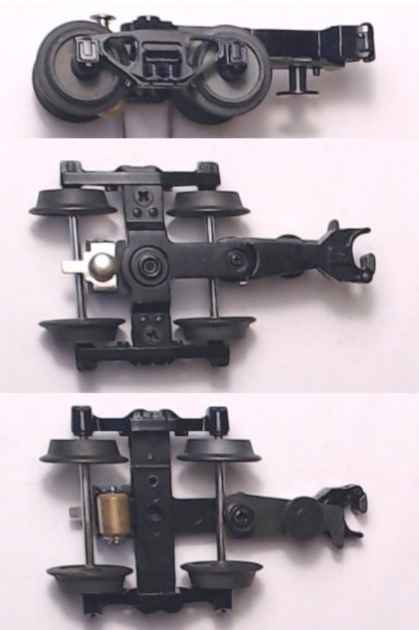 TRUCK / FREIGHT / BETTENDORF / W/PICK UP / W/MAGNETIC COUPLER / BLACK / RAILKING N5c CABOOSE