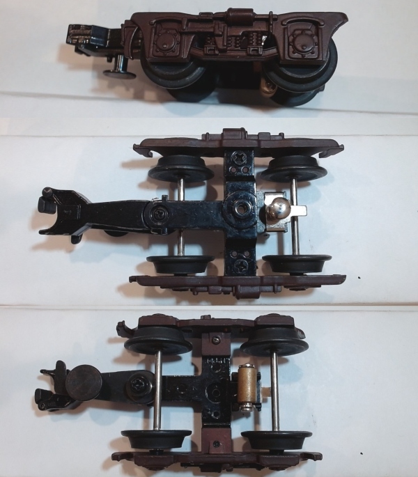 TRUCK / PASSENGER / 2-AXLE / W/MAGNETIC COUPLER / W/PICK UP / BROWN / RAILKING O27 STREAMLINED PASSENGER CARS