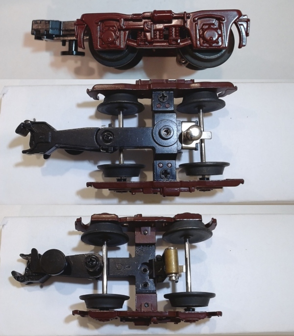 TRUCK / PASSENGER / 2-AXLE / W/MAGNETIC COUPLER / W/PICK UP / DARK RED / RUGEED RAILS STREAMLINED PASSENGER CARS