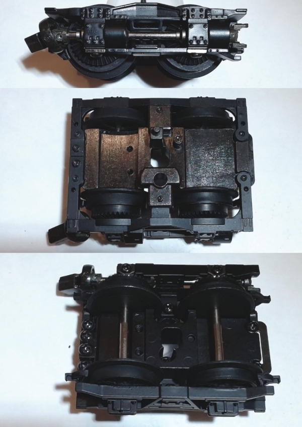 4-WHEEL TRUCK / TENDER FRONT / BLACK / W/YOKE / UNIVERSAL & SHORT FEMALE SLIP JOINT / PREMIER 3-TRUCK & 4-TRUCK SHAY