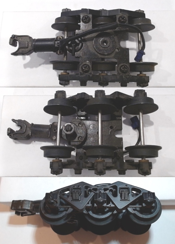 TENDER TRUCK / 6-WHEEL / REAR / TOP MOUNT FRAMES / W/PS 1 PROTO COULER / BLACK / PREMIER AUXILIARY WATER TENDER II & III