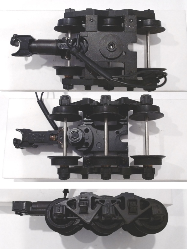 TENDER TRUCK / 6-WHEEL / REAR / BOTTOM MOUNT FRAMES / W/PS 2 PROTO COULER / BLACK / PREMIER AUXILIARY WATER TENDER II & III