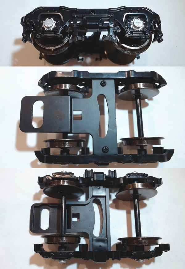 TENDER TRUCK / 4-WHEEL / FRONT / BLACK W/SILVER BEARINGS / RAILKING ONE GAUGE BIG BOY & CHALLENGER