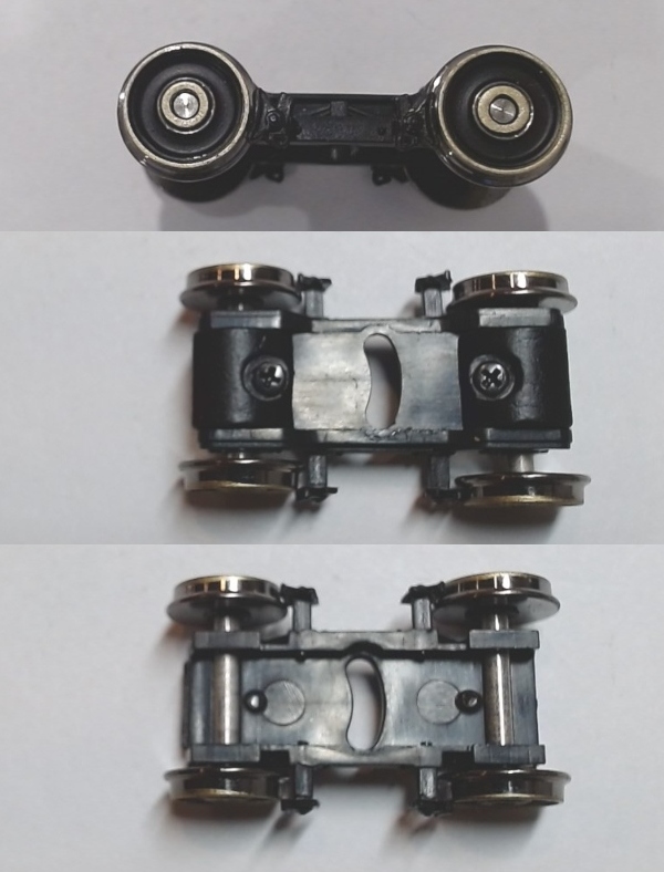 4-WHEEL PILOT TRUCK / BLACK / W/GOLD TRIM ON WHEELS / HO SCALE K-4s 4-6-2