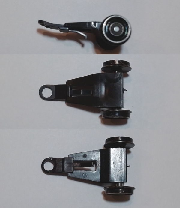 2-WHEEL PILOT TRUCK / BLACK / HO SCALE TRIPLEX 2-8-8-8-2