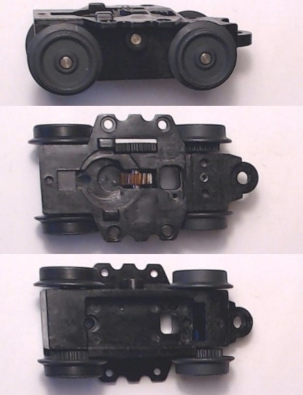 4-WHEEL TRUCK / POWERED / LONG FRONT / TOP MOUNT FRAMES / 1 HOLE PILOT MOUNT / USE BI-0000009 MOUNT / USE MOTOR W/MD001-M8 WORM
