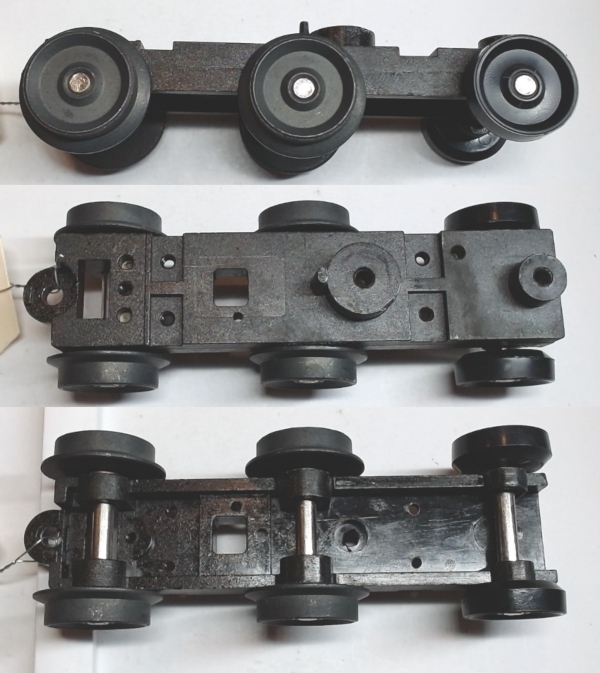 6-WHEEL TRUCK / NON-POWERED / TOP MOUNT FRAMES / LONG FRONT / 2 HOLE PILOT MOUNT / TAPPED FOR TETHER PCB / PREMIER E-8 B UNIT
