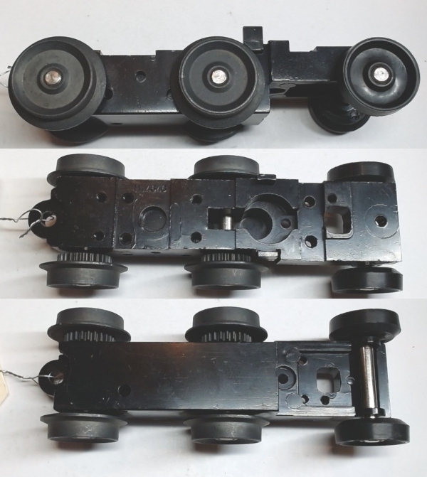 6-WHEEL TRUCK / NON-POWERED / LONG FRONT / TOP MOUNT FRAMES / 2 HOLE PILOT MOUNT / REAR MOTOR MOUNT / USE BI-0000005 MOTOR MOUNT 