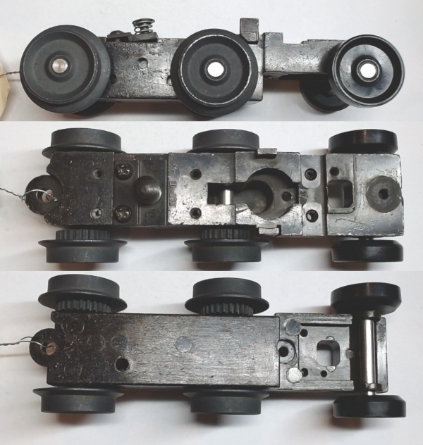 6-WHEEL TRUCK / NON-POWERED / LONG FRONT / TOP MOUNT FRAMES / 2 HOLE PILOT MOUNT / REAR MOTOR MOUNT / USE BI-0000005 MOTOR MOUNT 