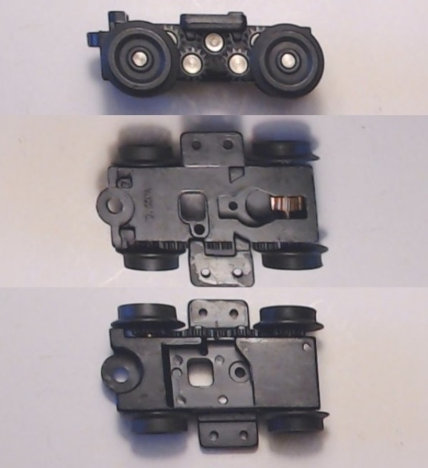 4-WHEEL TRUCK / POWERED / SMALL / BOTTOM MOUNT FRAMES M3 / USE BI-0000089 MOUNT / USE MOTORS W/MD012-M30 WORM / SUBWAY