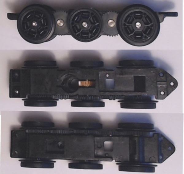 6-WHEEL TRUCK / POWERED / TOP MOUNT FRAMES / USE BI0000117 MOTOR MOUNT / USE MOTORS W/MD207-M37 WORM / PREMIER EF-3b & EP-3