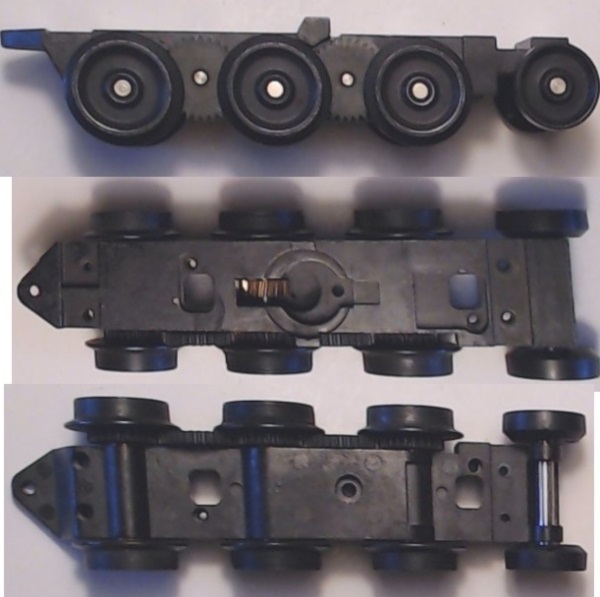 8-WHEEL TRUCK / POWERED / TOP MOUNT FRAMES / REAR MOUNT MOTOR / USE BI-0000009 MOTOR MOUNT / USE MOTOR WITH MD105-M38 WORM / PREMIER M-1 STEAM TURBINE & W-1 CASCADE