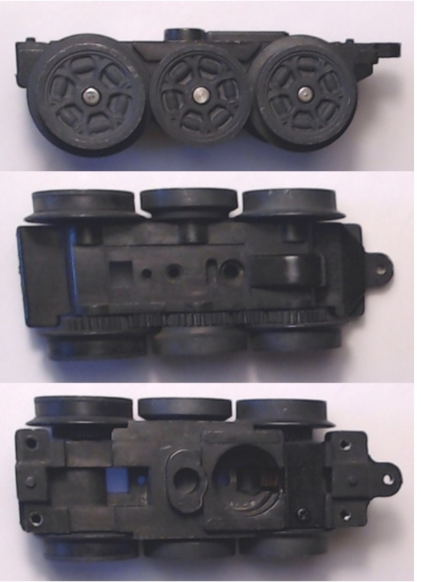 6-WHEEL TRUCK / POWERED / RK GG-1 / TOP MOUNT FRAMES / FORWARD MOTOR MOUNT / USE BI-0000004 MOTOR MOUNT / USE MOTORS W/MD008-M15 WORM