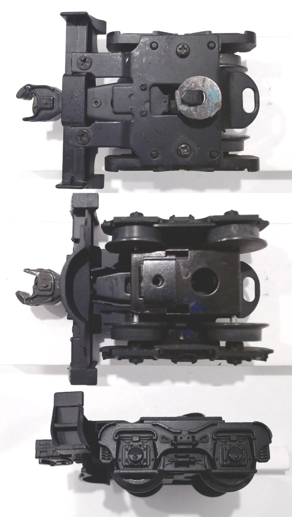 4-WHEEL PILOT TRUCK / W/COUPLER / HIDDEN UNCOUPLING TAB / W/O PILOT / BLACK / RAILKING GG-1