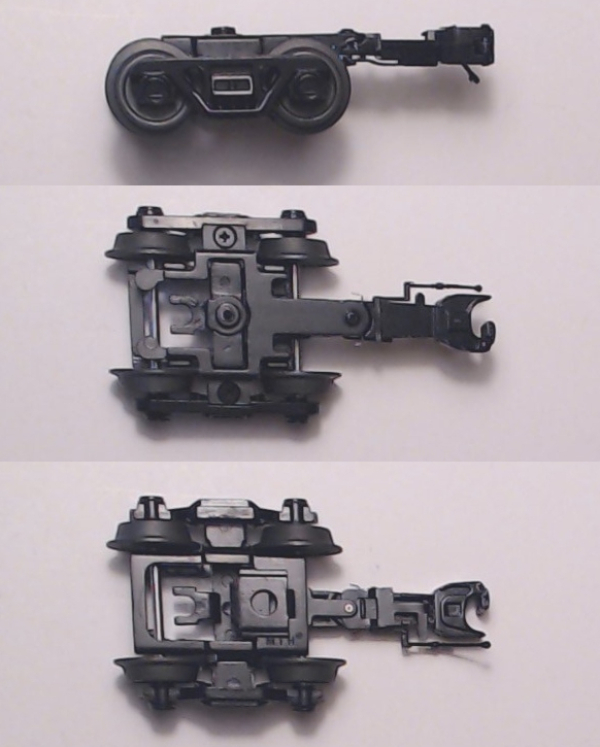 TRUCK / FREIGHT / 70-TON / W/HIDDEN TAB / W/BRAKE AIR LINE / BLACK / PREMIER 60' FREIGHT CARS