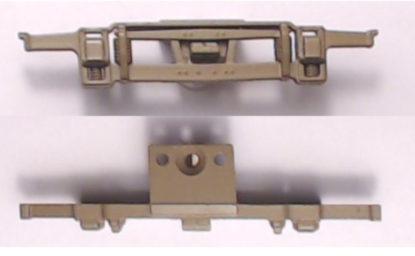 SIDE FRAME / 2-AXLE / LH & RH / TAN / BOTTOM MOUNT / PS 2 / RAILKING BRILL TROLLEY