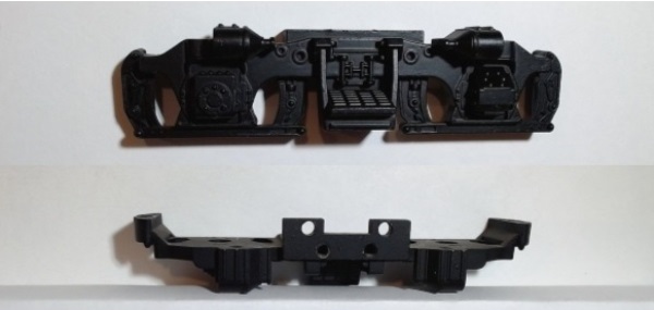 SIDE FRAME / 2-AXLE / LH & RH / BLACK / BOTTOM MOUNT / PS 2 / RAILKING F-3 / ALT# DB-2150002