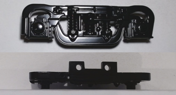 SIDE FRAME / 2-AXLE / LF & RR / BLACK / BOTTOM MOUNT / PS 2 / RAILKING RDC BUDD CAR
