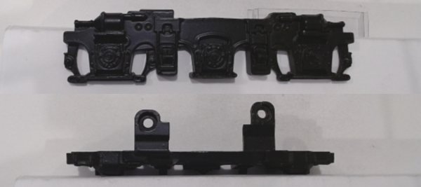 SIDE FRAME / 3-AXLE / RR & LF / BLACK / TOP MOUNT / PS 2 / RAILKING E-8