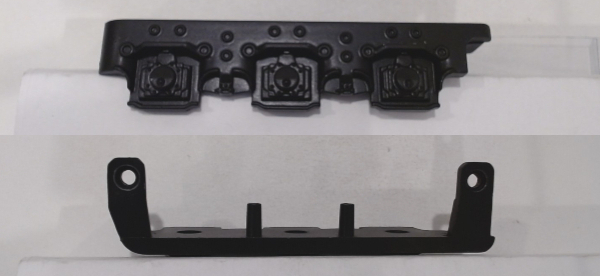 SIDE FRAME / 3-AXLE / LR & RF / BLACK / TOP MOUNT / RAILKING GG-1