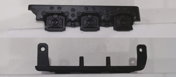 SIDE FRAME / 3-AXLE / RR & LF / BLACK / TOP MOUNT / RAILKING GG-1