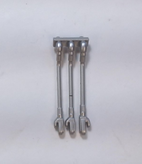 BRAKE AIR LINE / SILVER / 3 HOSE / LF / ANGLED / RAILKING ONE GAUGE DASH-8