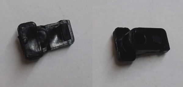 AXLE BEARING / PLASTIC / 5.5mm W (TOP) x 7.75mm W (BOT) x 4.25mm THICK / RAILKING DREYFUSS HUDSON 4-6-4