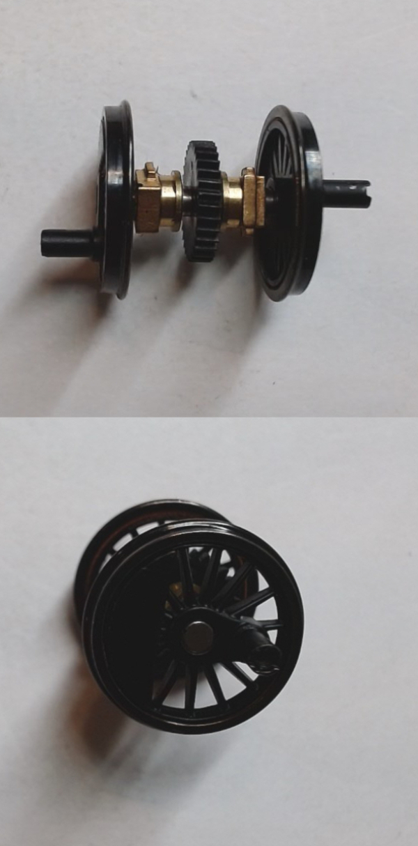 WHEEL & AXLE ASSEMBLY / HO SCALE / 3RD DRIVER / W/HELICAL GEAR / HO SCALE TRIPLEX 2-8-8-8-2