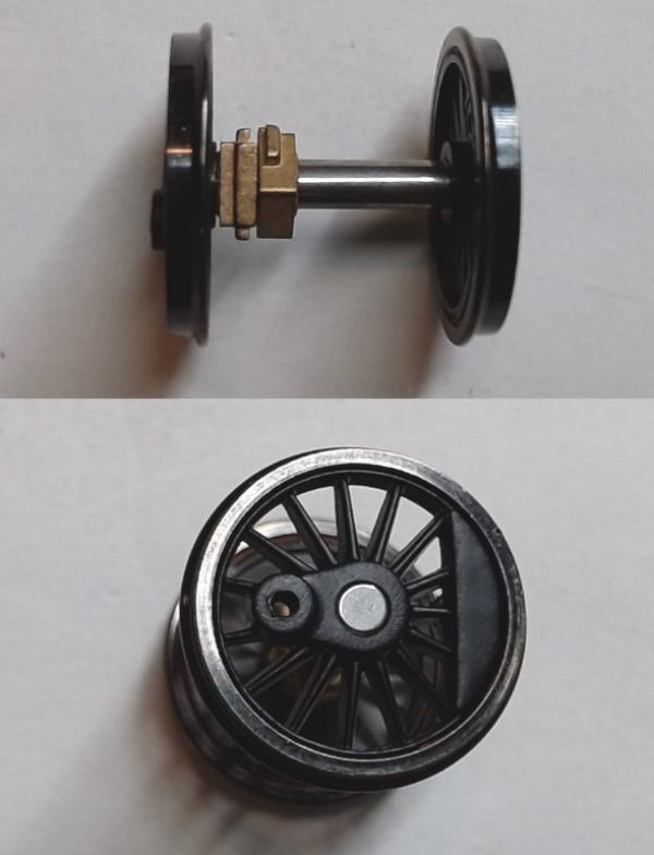 WHEEL & AXLE ASSEMBLY / HO SCALE / 2ND DRIVER / W/BEARINGS / HO SCALE TRIPLEX 2-8-8-8-2