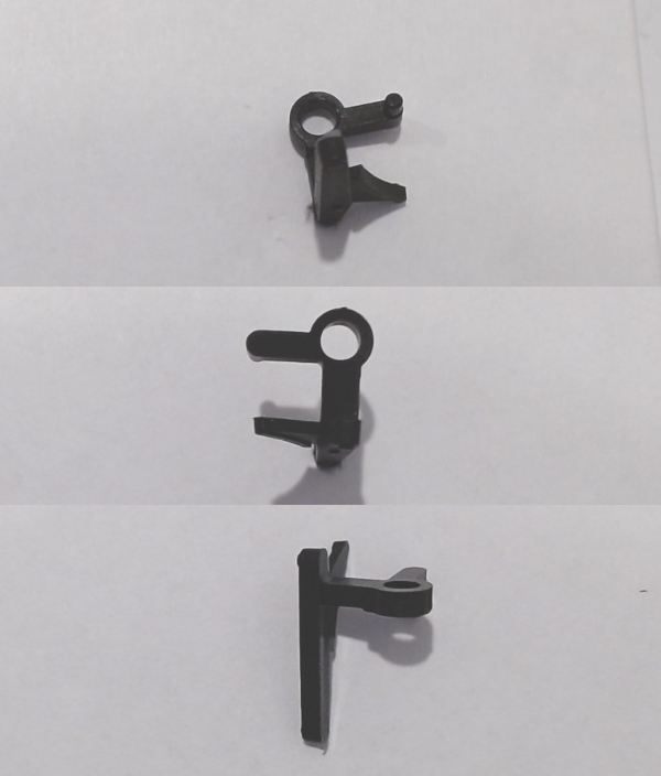 BRAKE SHOE / BLACK / RH REAR / 15.9mm TALL / OFFSET TAB / PLASTIC / PREMIER STEAM