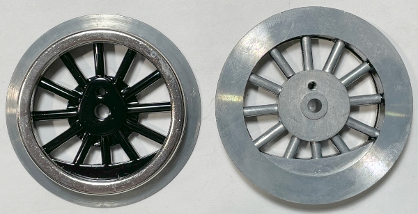 WHEEL / W/BLACK SPOKES / W/O BOSS / W/O LUG / TINPLATE STANDARD GAUGE 4696