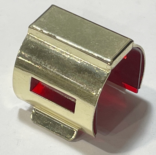HEADLIGHT HOUSING / BRASS / WITH RED LENS / TINPLATE 4689