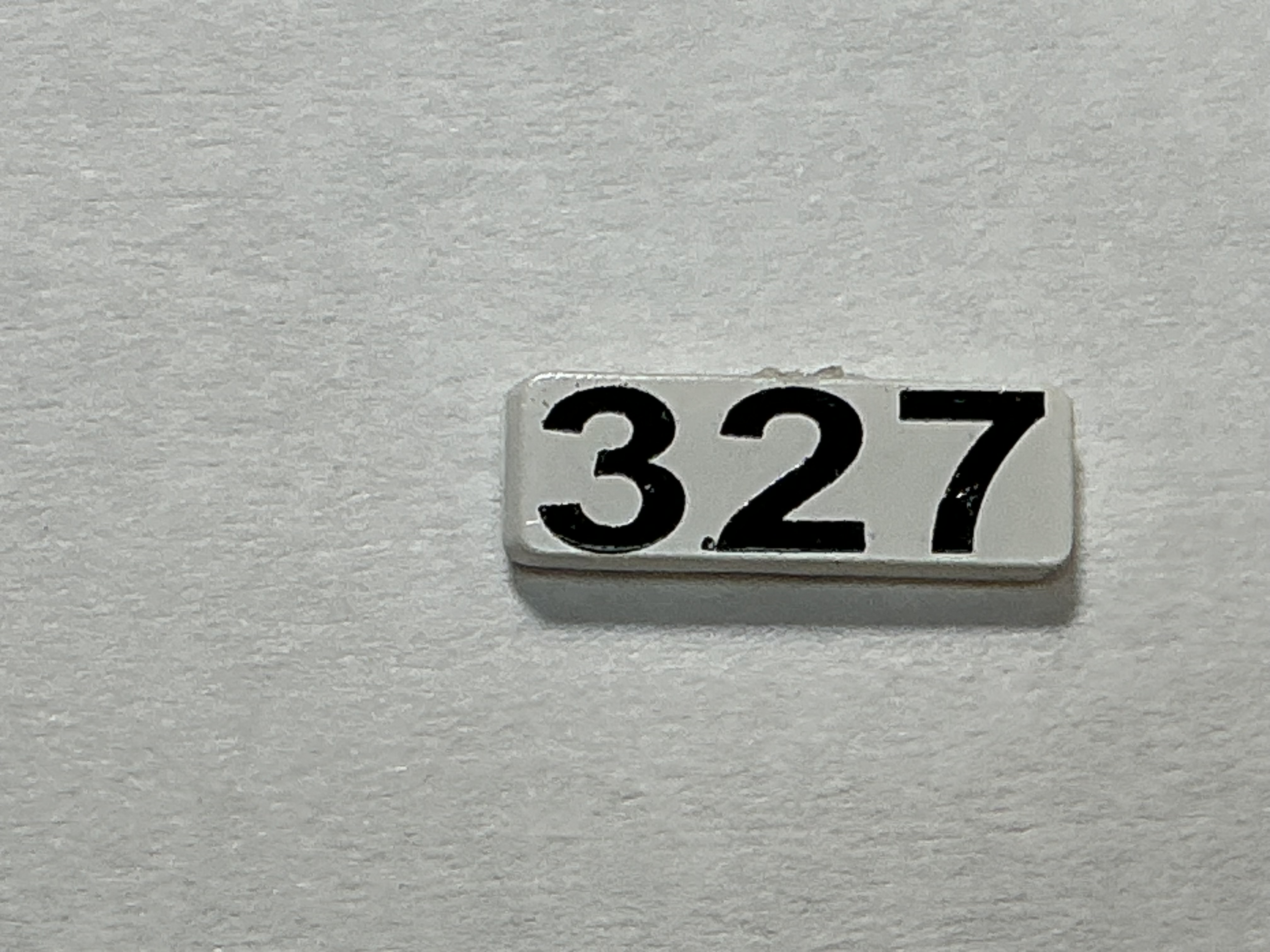 NUMBER BOARD / RH OR LH / FRONT OR REAR / #327 / PREMIER GP-40