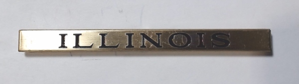 PLAQUE / LONG / BRASS & BLACK / ILLINOIS / STATE CAR  
