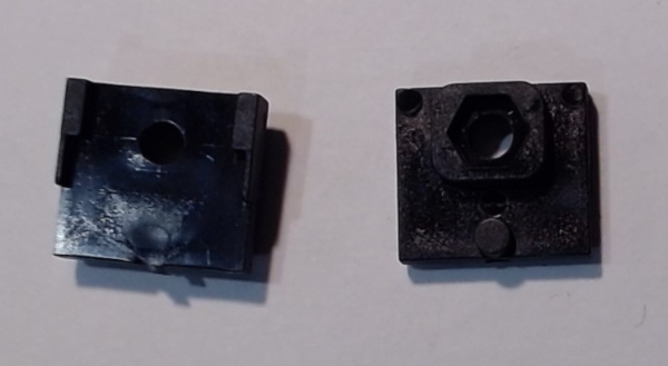 PICK UP INSULATOR / BOTTOM / 14.3mm W x 13mm L / OFFSET MOUNTING HOLE 