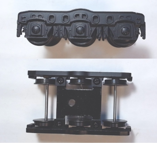TENDER TRUCK / 6-WHEEL / FRONT / BLACK / 2-RAIL / PREMIER ESE HUDSON 4-6-4