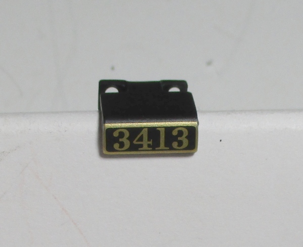 NUMBER PLATE / BOILER FRONT / (FOR MOUNTING HEADLIGHT) / #3413 / PREMIER 0-8-0