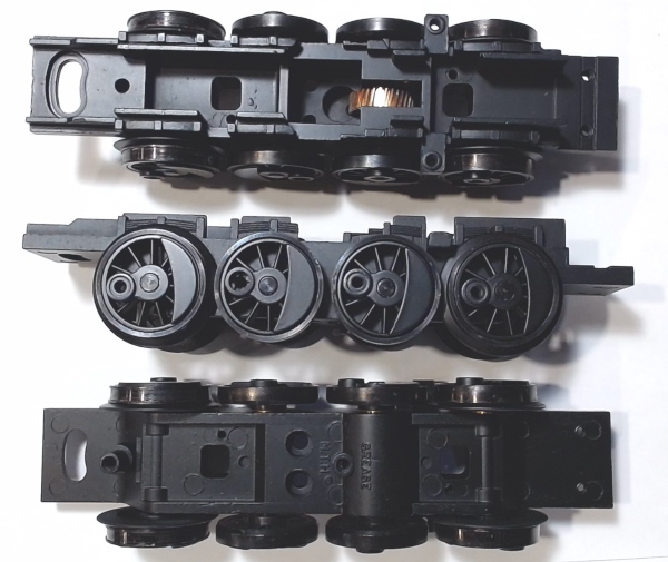 DRIVE BLOCK / 4-AXLE / REAR / BLACKENED / PS 2 /USE MOTOR WITH MS001-M32 WORM / USE BI-1200002 MOTOR MOUNT / RAILKING USRA 2-8-8-2 
