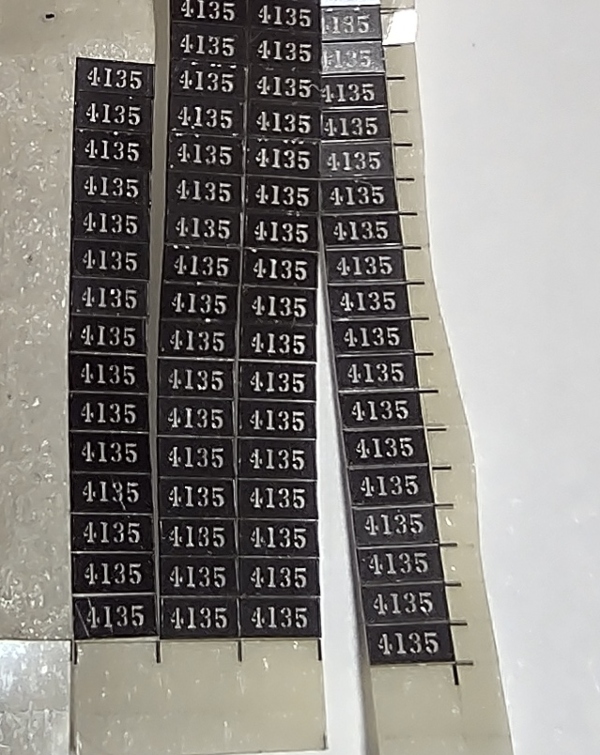 NUMBER BOARD / REAR / #4135 / HO SCALE CAB FORWARD 4-8-8-2