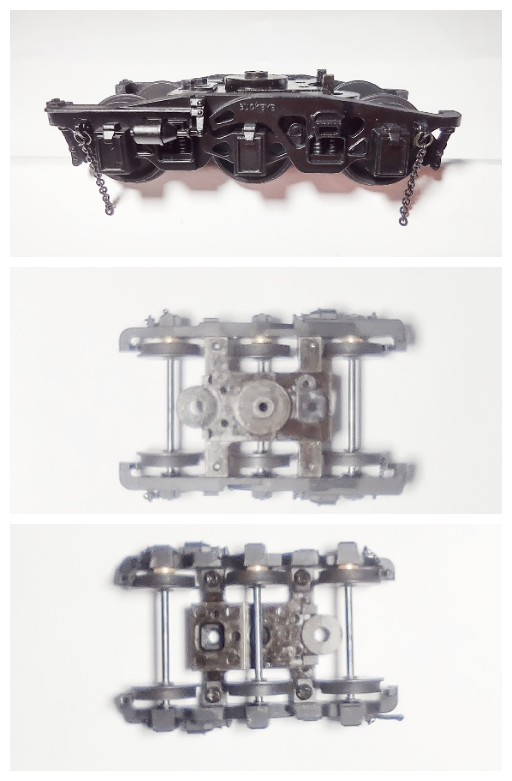 TENDER TRUCK / 6-WHEEL / REAR / W/CHAINS / BLACK / 2-RAIL / PREMIER ROYAL HUDSON 4-6-4