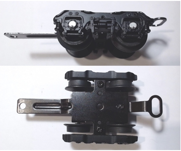 TENDER TRUCK / 4-WHEEL / FRONT / BLACK / W/SILVER BEARING CAP / RAILKING CHALLENGER 