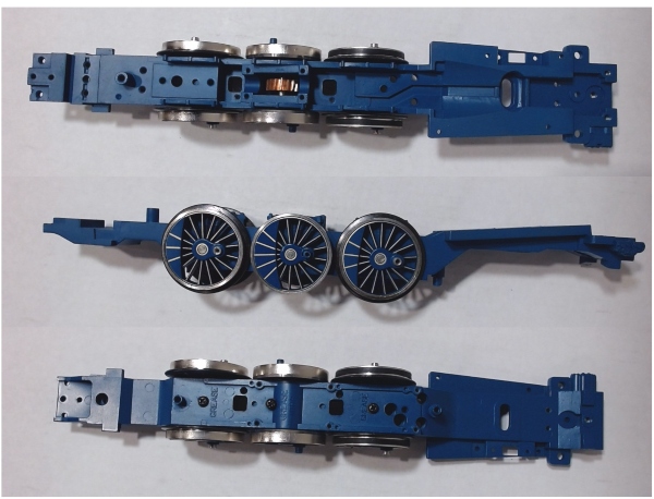 DRIVE BLOCK / 3-AXLE / W/BLUE WHEELS & NICKEL RIMS / USE WORM GEAR EH-0000005 / PREMIER BLUE COMET 4-6-2